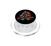 DJ Sasquatch Rave EDM Bigfoot y Pintura giratoria Splash Art PopSockets PopGrip para MagSafe