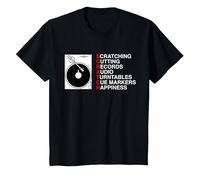 DJ Scratch Camiseta, Niños, Negro, 3 años