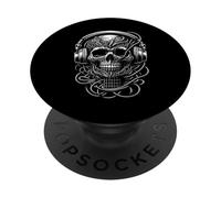 DJ Skull Auriculares EDM Festival Rave Music Design PopSockets PopGrip Adhesivo