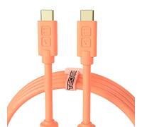 Dj Techtools Chroma Cable USB-C a C naranja, cable USB 2.0 de alta calidad (contactos USB chapados en oro, núcleo de ferrita, 1,0 m de longitud, cable adaptador, brida de velcro integrada), naranja