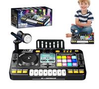 DJ teclado de juguete - mezclador musical recargable con luces, piano digital | Instrumento de mesa de armónica educativa, juguete de mesa USB para niños, diversión de aprendizaje mus