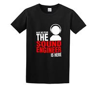 DJ Top Have No Fear Shirts Sound Engineer Novelty Letter Music Lover Gift Unisex 100% Cotton Short-Sleeve T-Shirts Black L