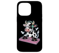Dj Vaca Con Auriculares Tocadiscos Música Carcasa para iPhone 14 Pro Max