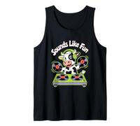 Dj Vaca Divertida Sounds Like Fun Música Camiseta sin Mangas