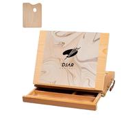 DJAR Caballete de mesa de arte ajustable con cajón, caja de bocetos de madera de haya maciza, caballete de madera portátil para artistas con caja de almacenamiento para estudiantes principiantes