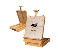 DJAR Caballete de sobremesa ajustable de haya, con caja de almacenamiento. Ideal para artistas, estudiantes y adultos, natural