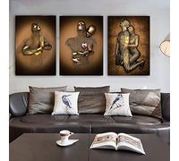 DJBCNQCD 3 PCS Love Heart 3D Effect Wall Art, Abstract Metal Figure Statue Sculpture Couple Hanging Painting con Marco de Madera, Modern Wall Art For Home Decor(B,60 * 80cm)