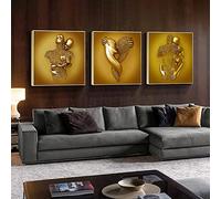 DJBCNQCD 3PCS Love Heart 3D Wall Art, Abstract Metal Figure Sculpture Canvas Painting Hanging Unique Metal Wall Art, Moderna Decoración Interior y Exterior(No frame,50 * 50cm)