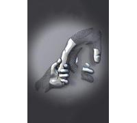 DJBCNQCD Love Heart 3D Effect Wall Art, Gray Abstract Steel Wire Metal Figure Statue Sculpture Couple Hanging Painting, Inkjet Canvas Painting Core(A4,30 * 40cm)