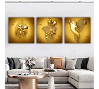 DJBCNQCD Love Heart 3D Wall Art, 3PCS Abstract Metal Figure Sculpture Canvas Painting Hanging Unique Metal Wall Art, Moderna Decoración Interior y Exterior Regalo de San Valentín(50 * 50cm)