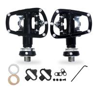DJC - Pedal de bicicleta de liberación rápida R120B QRD QRD3 Pedal de bicicleta de montaña y carretera MTB con tacos de rodamiento autobloqueante, pedales ultraligeros, color negro