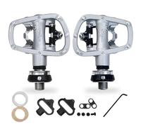 DJC - Pedal de bicicleta de liberación rápida R120B QRD QRD3 Pedal de bicicleta de montaña y carretera MTB con tacos de rodamiento autobloqueante, pedales ultraligeros, color plateado