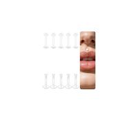 DJCIW 16 g 10 unidades transparente Bioflex Piercing-Retainer, de plástico hipoalergénico para trabajo, deporte o escuela, pendientes transparentes de espalda plana para cartílago, hélix, tragus