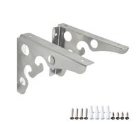 DJCYGG 2 Piezas Soporte para Estanterías de Pared,Soportes de Estante Flotante,Escuadras para Estanterias Metalicas,para Salón,Cocina,Dormitorio,Libreria,con Tornillos,Plata (300mm)