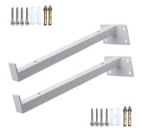 DJCYGG 2 Piezas Soportes para Estanterías de Metal,Soportes para Estantes de Pared con Borde,Escuadra para Estanterías Pesados para Cocina Estar Libros Estante,con Tornillos (500mm,Blanco)