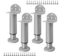 DJCYGG 4 Pcs Patas para Muebles Altura Regulables,Pies Ajustables,Patas para Mesas en Metal,Piernas de Soporte para Sofá,Armarios,Mesillas de Noche,Sillas,con Tornillos (38cm~55cm,Gris)