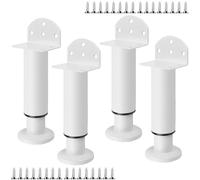 DJCYGG 4 Pcs Patas para Muebles Altura Regulables,Pies Ajustables,Patas para Mesas en Metal,Piernas de Soporte para Sofá,Armarios,Mesillas de Noche,Sillas,con Tornillos (38cm~55cm,Blanco)