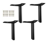 DJCYGG 4 Piezas Patas para Muebles,Patas de Recambio para Mesas,Pies de Soporte de Metal para Muebles Sofás Armario Silla Escritorio Cama Mesita de Noche,con Tornillos (8cm,Negro)