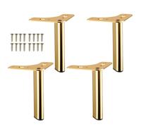 DJCYGG 4 Piezas Patas para Muebles,Patas de Recambio para Mesas,Pies de Soporte de Metal para Muebles Sofás Armario Silla Escritorio Cama Mesita de Noche,con Tornillos (35cm,Dorado)