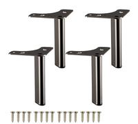 DJCYGG 4 Piezas Patas para Muebles,Patas de Recambio para Mesas,Pies de Soporte de Metal para Muebles Sofás Armario Silla Escritorio Cama Mesita de Noche,con Tornillos (30cm,Negro-A)