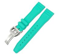 DJDLFA Correa de reloj de goma natural de 20 mm, 21 mm, 22 mm para relojes de piloto IWC IW3881 IW3777, color verde y amarillo, correa de caucho fluorado suave, 20mm, Ágata