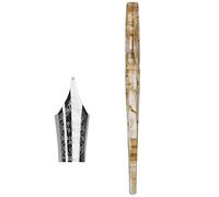 DJDLFA Pluma estilográfica de acrílico de cola larga, punta F de iridio de 0,5 mm, hermoso patrón de colores, bolígrafo de tinta transparente para oficina con caja de regalo (G)