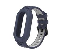 DJDLFA Soft TPU Silicone Case Strap for Xiaomi MiBand 8 Strap Bracelet for MiBand 8 NFC Rubber Correa Watch Replacement Accessories Kit(Midnight Blue-H)