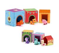 Djeco 39108 Topanifarm, Cubos Apilables, Multicolor