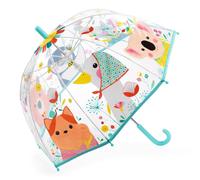 Djeco DD04718 Paraguas para niños Naturaleza | con animales de colores | Paraguas transparente multicolor