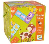 DJECO- Domino Farm Animales Juegos familiaresDominóDJECOEducativos Granja, Multicolor, Small (15)