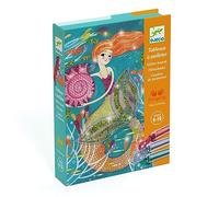 Djeco-Sirenas para niños Mayores, tableros con Purpurina, Color Mixto (DJ09507)
