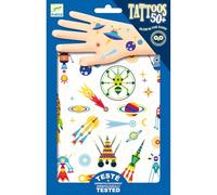 DJECO Espacio Tatuajes temporales, Multicolor (DJ09590)
