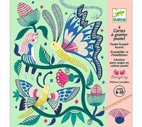 DJECO- Cuadros para rascar Jardín Imaginario (min. 2 u.) Formas y Colores, Multicolor (DJ09719)