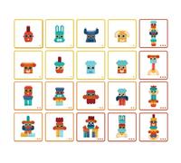 Djeco Juego de construcción de juguetes de madera Ze Faces - Educativo FSC 100%.