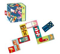 DJECO - Juegos Familiares Educativos Domino Animo-Puzzle, Multicolor (30) (DJ08165)