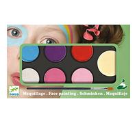 Djeco- Maquillaje - Juego de pintura y accesorios, Color mixto (Palette 6 couleurs - sweet 9231)