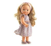 Djeco Muñeca Marie | Muñeca de juguete de 32 cm a partir de 3 años con pelo rubio para peinar, ojos para dormir, vinilo suave y ropa lavable | Muñeca de pie POMEA niña