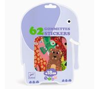 Djeco Pegatinas de animales de safari, 62 piezas