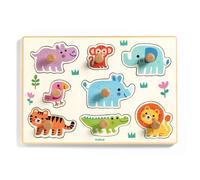 Djeco rompecabezas de madera juguetes - grandes botones Hippo'n'Co