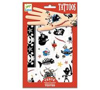 Djeco- Tatuajes los piratas, Color beige, 2 (DJ09584A) , color/modelo surtido