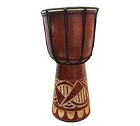 Djembe Drum Tallado Bongo Africano inspirado música principiantes para niños y adultos también una idea de regalo única. Carver Abstract Elephant Giraffe Turtle. (12 pulgadas, abstracto)