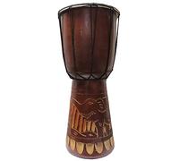 Djembe Drum Tallado Bongo Africano inspirado música principiantes para niños y adultos también una idea de regalo única. Carver Abstract Elephant Giraffe Turtle. (16 pulgadas, elefante)