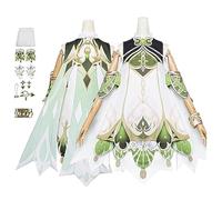 DJFOG Genshin Impact Nahida Disfraz de cosplay para mujeres y niñas, conjunto completo de disfraz de personajes del juego, traje de Halloween,Blanco,L