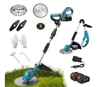 DJFYVAEIO Desbrozadora Eléctrica,Cortacésped Eléctrico Sin Escobillas,Recortadora Manual,Disco De Sierra De 9",Corte Sin Esfuerzo,Longitud Ajustable,Incluye Disco Y 10C Batería,para Césped Y Jardín B