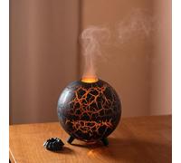 DJFYVAEIO Humidificador Aromático,Luz Ambiental De 7 Colores,Depósito De Agua De 200 Ml,Protección contra Apagado, Textura Volcánica,para El Hogar Y Estudios De Yoga,Mejora La Calidad del Aire Black
