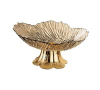 djgkENVQ Cesta de frutas, Pedestal Fruit Bowl Snack Storage Holder, Tabletop Decor, Modern(Transparent Gold)