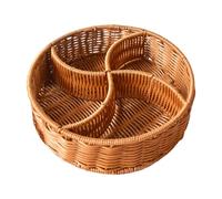 djgkENVQ Cesta de frutas, Round Serving Basket Fruits Snacks Dividers