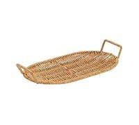 djgkENVQ Cesta de frutas, Woven Fruit Bowl, Imitation Rattan Food Serving Tray Storage Reusable(27cmx17.5cmx6cm)