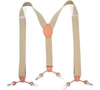 djgkENVQ Tirantes Masculinos, Los tirantes, el adulto elástico de 6 clips de los hombres van con la camisa de los pantalones cortos de los vaqueros todos los días(Brown 6 Clips Beige)