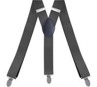 djgkENVQ Tirantes Masculinos, Tirantes, elástico ajustable con tres clips en forma de Y de 1,4 pulgadas for hombre(07 Dark Grey)